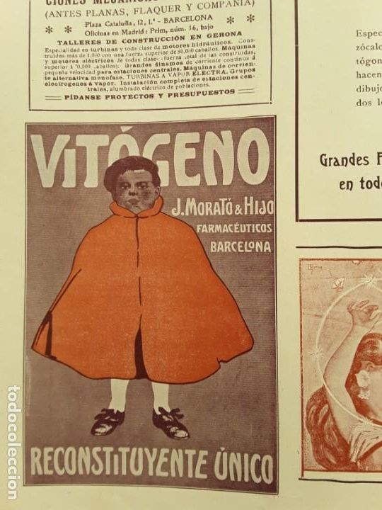 Sammeln von Plakaten: VITOGENO J.MORRATO & HIJO FARMACEUTICO BARCELONA RECONSTITUYENTE UNICO HOJA PUBLICIDAD A&Ntilde;O 1910