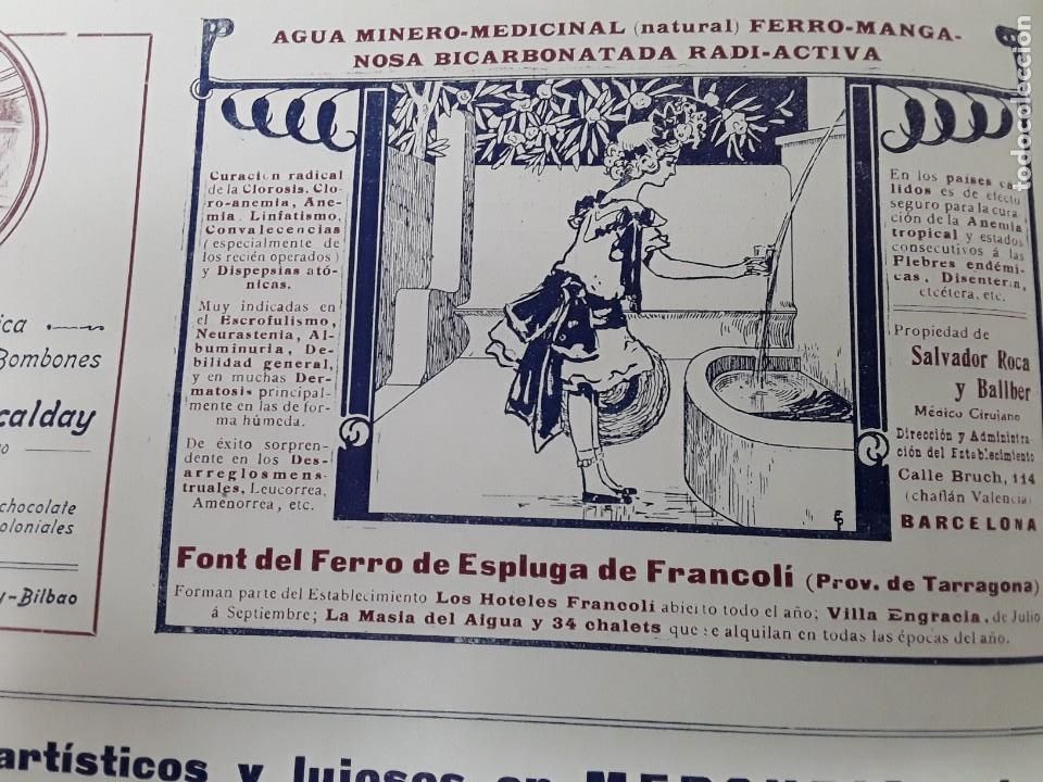 Colecionismo de cartazes: AGUA MINERO-MEDICINAL FONT DE FERRO ESPLUGA FRANCOLI SALVADOR ROCA Y BALBER HOJA A&Ntilde;O 1909
