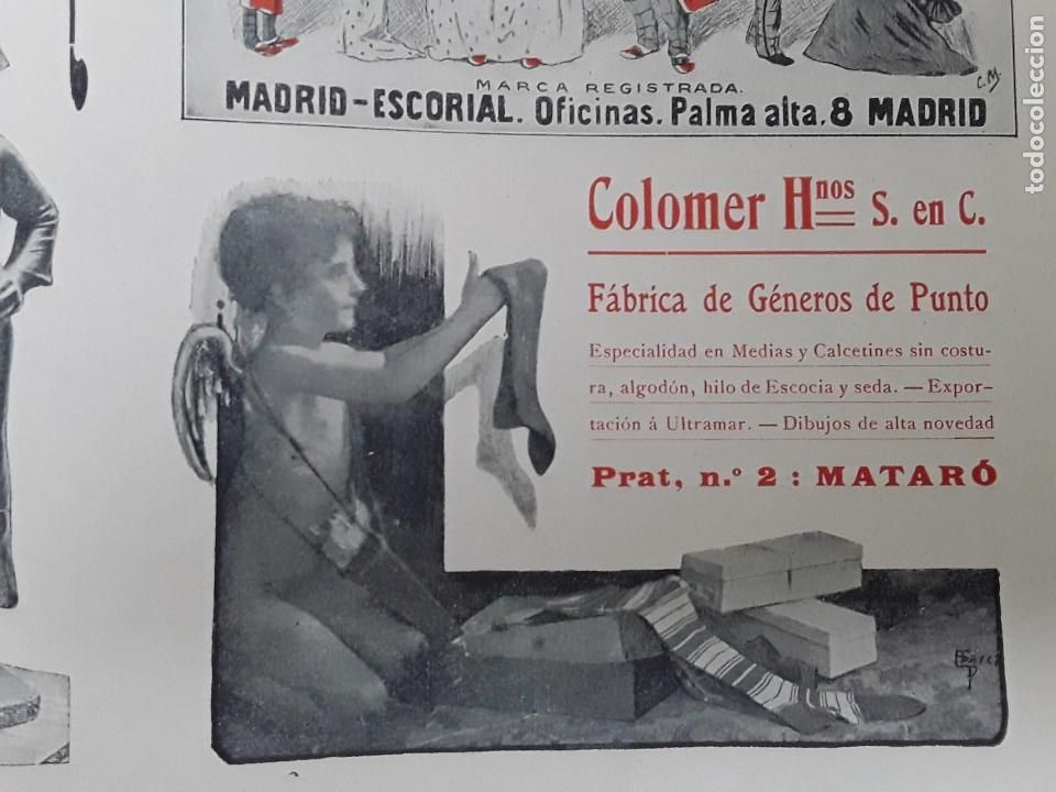 Colecionismo de cartazes: FABRICA DE GENEROS DE PUNTO COLOMER HERMANOS MATARO MEDIAS CALCETINES SIN COSTURA HOJA A&Ntilde;O 1909