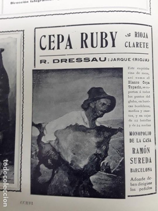 Colecionismo de cartazes: CEPA RUBY RIOJA CLARETE R.DRESSAU JARQUE HOJA REVISTA A&Ntilde;O 1909