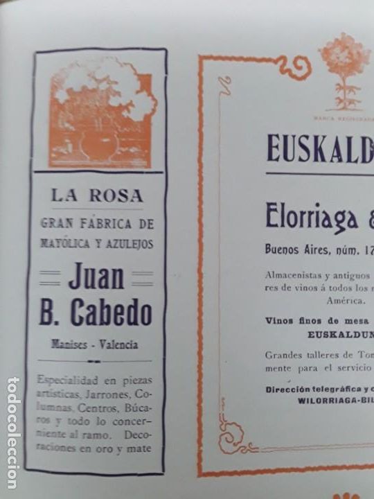 Colecionismo de cartazes: LA ROSA GRAN FABRICA DE MAYOLICA Y AZULEJOS JUAN B.CABEDO MANISES VALENCIA HOJA PUBLICIDAD A&Ntilde;O 1909