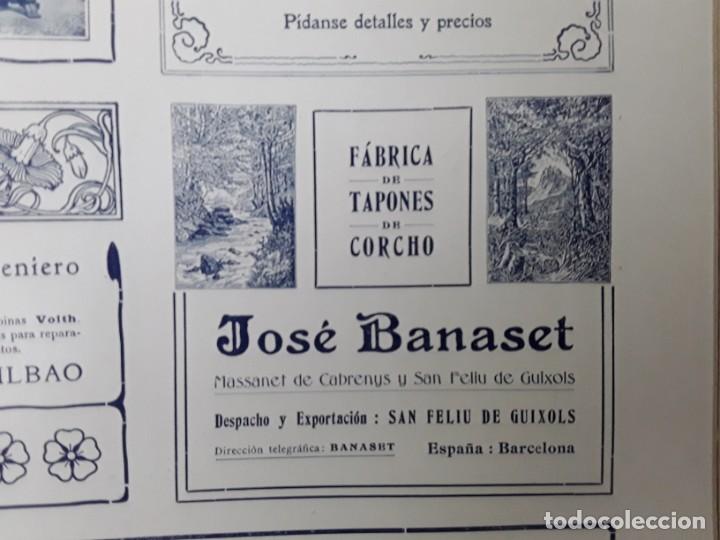 Colecionismo de cartazes: FABRICA TAPONES DE CORCHO JOSE BANASET MASSANET CABRENYS SAN FELIU GUIXOLS HOJA A&Ntilde;O 1909