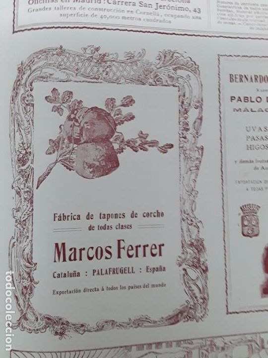 Colecionismo de cartazes: FABRICA DE TAPONES DE CORCHO DE TODAS CLASES MARCOS FERRER PALAFRUGELL HOJA A&Ntilde;O 1909