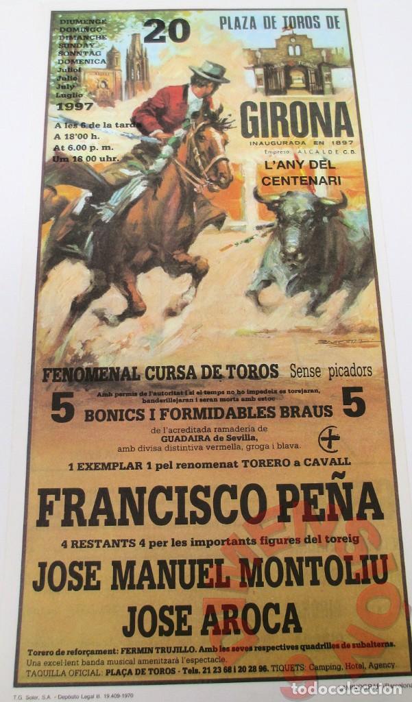 Collectionnisme d'affiches: Cartel Plaza de Toros de Girona - Domingo 20 de Julio de 1997. El cartel mide 27 x 13,5 cm.