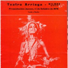 Coleccionismo de carteles: TEATRO ARRIAGA ( BILBAO ) 1976: FESTA BRASILEIRA / BRASILIANA - MAYORES DE 18 AÑOS. Lote 219700685