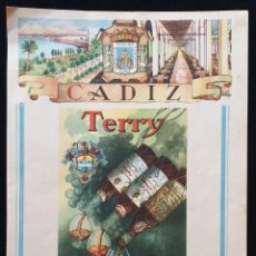 Coleccionismo de carteles: AMG-910 CARTEL PUBLICIDAD CÁDIZ-TERRY H.ARROYO AÑOS 50. Lote 220072502