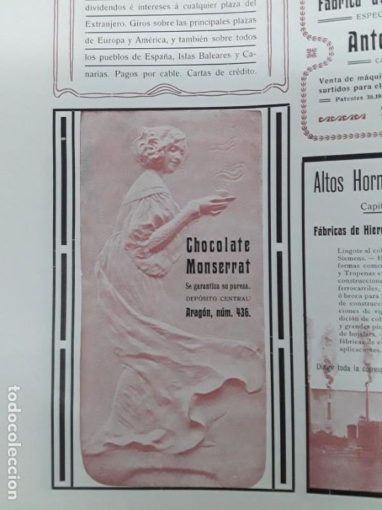 Poster collecting: CHOCOLATE MONTSERRAT SE GARANTIZA SU PUREZA BARCELONA HOJA A&Ntilde;O 1906