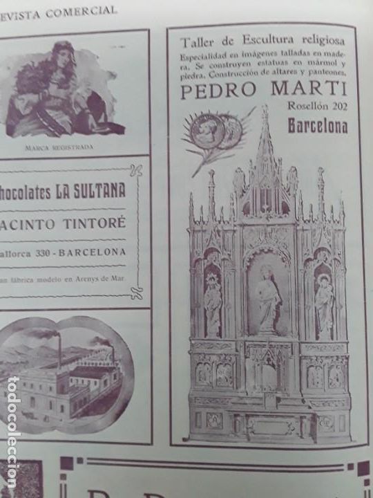 Poster collecting: TALLER DE ESCULTURA RELIGIOSA PEDRO MARTI BARCELONA IMAGENES TALLADAS EN MADERA HOJA A&Ntilde;O 1906