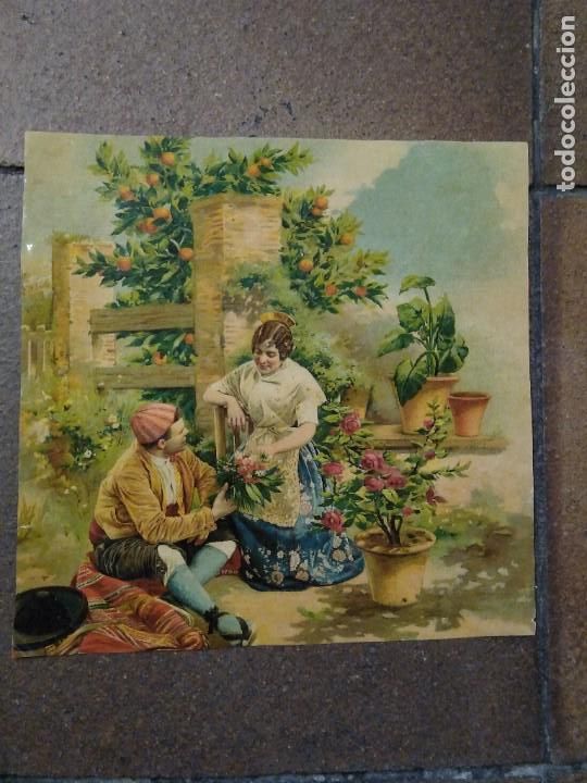 Poster collecting: Preciosa cromolitografia tipos valencianos. Valencia traje regional.