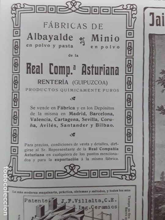 Poster collecting: FABRICA ALBAYALDE EN POLVO PASTA MINIO POLVO REAL COMPA&Ntilde;IA ASTURIANA RENTERIA HOJA A&Ntilde;O 1906