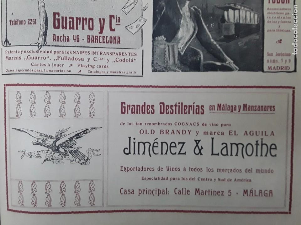 Collezionismo di affissi: GRANDES DESTILERIAS MALAGA Y MANZANARES JIMENEZ & LAMOTHE COGNACS EL AGUILA OLD BRANDY HOJA A&Ntilde;O 1906