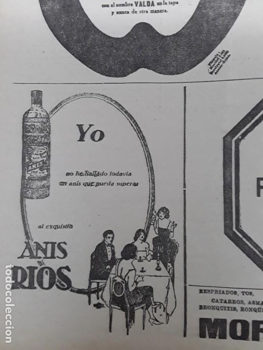 Sammeln von Plakaten: YO NO HE HALLADO TODAVIA UN ANIS QUE PUEDA SUPERAR AL EXQUISITO ANIS RIOS HOJA REVISTA A&Ntilde;O 1922