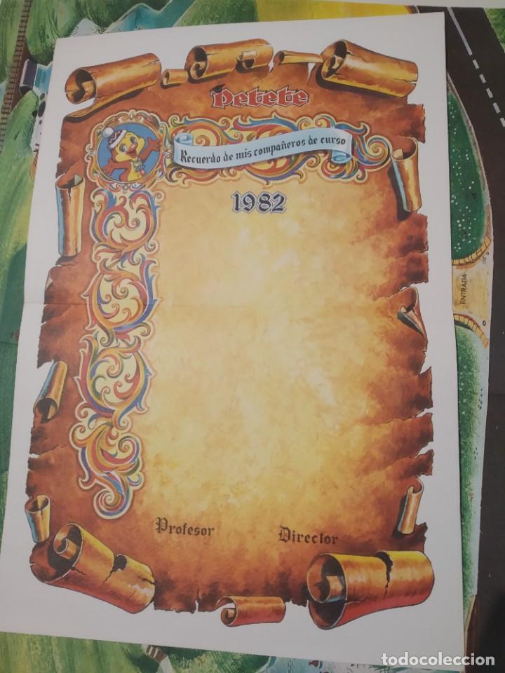 Coleccionismo de carteles: Pergamino recuerdo curso 1982 Petete