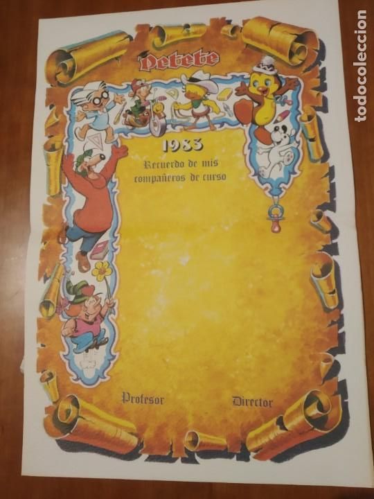 Coleccionismo de carteles: Pergamino recuerdo curso 1983 Petete