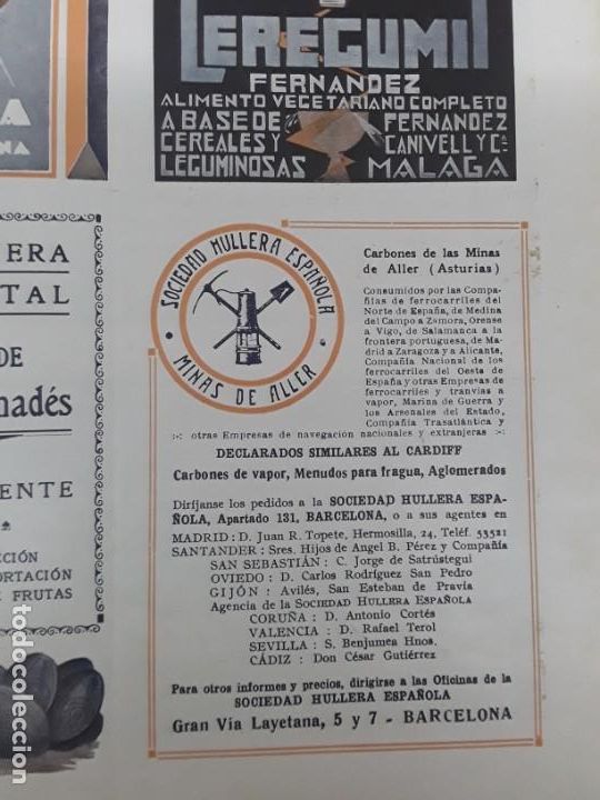 Colecionismo de cartazes: SOCIEDAD HULLERA ESPA&Ntilde;OLA CARBONES MINAS DE ALLER ASTURIAS HOJA A&Ntilde;O 1932