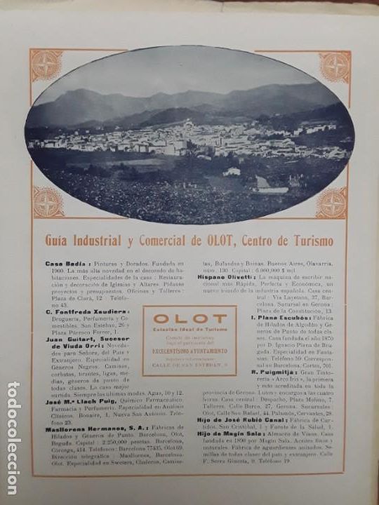 Coleccionismo de carteles: GUIA INDUSTRIAL Y COMERCIAL DE OLOT.CENTRO DE TURISMO OLOT NOTAS PARA EL TURISTA 2 HOJAS A&Ntilde;O 1932
