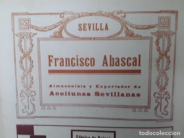Poster collecting: FRANCISCO ABASCAL ALMACENISTA Y EXPORTADOR ACEITUNAS SEVILLANAS SEVILLA HOJA A&Ntilde;O 1933