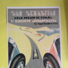Coleccionismo de carteles: CARTEL REPRODUCCION PUBLICIDAD SAN SEBASTIAN GRAN PREMIO ESPAÑA 1934 - TAMAÑO 32 X 45.5 CM