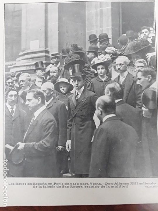 Collezionismo di affissi: REYES ESPA&Ntilde;A ALFONSO XIII EN PARIS Y MUNICH .CUARTEL ARTILLERIA DE LANDAU REVISTA A&Ntilde;O 1908