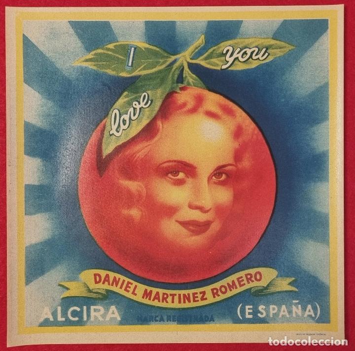 Coleccionismo de carteles: CARTEL ITO ETIQUETA NARANJAS I LOVE YOU TE QUIERO DANIEL MARTINEZ ALCIRA VALENCIA ORIGINAL K4