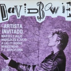 Coleccionismo de carteles: DAVID BOWIE. CARTEL CONCIERTO BARCELONA GIRA THE GLASS SPIDER TOUR 1987