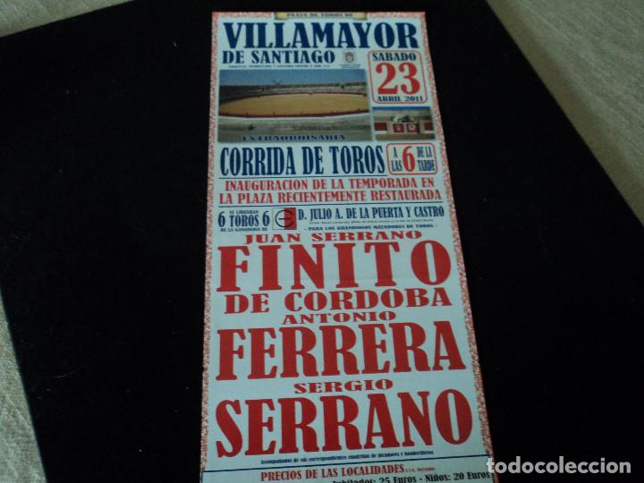 Collectionnisme d'affiches: cartel taurino corrida de toros, en villamayor de santiago, finito de cordoba 2011, 31 x15 cm