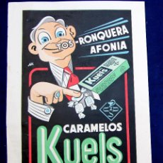 Coleccionismo de carteles: CARTEL EN SOPORTE DE PAPEL. CARAMELOS KUELS. 1950'S.. Lote 261524825
