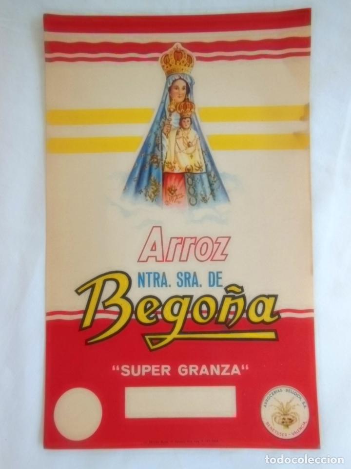 Coleccionismo de carteles: ARROZ NTRA SRA DE BEGO&Ntilde;A. Super Granza. 1959 ARROCERIAS BELLOCH. 15x24 cm