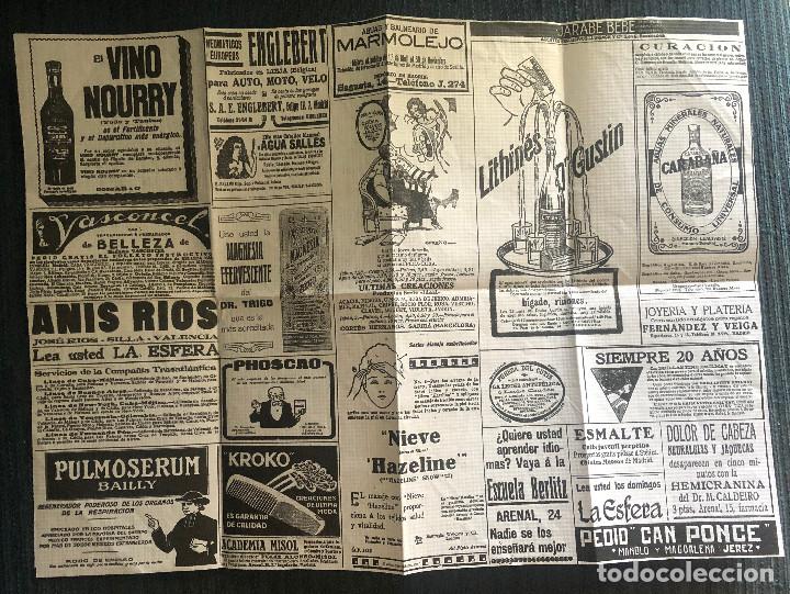 Coleccionismo de carteles: P&oacute;ster con reproducciones de anuncios antiguos estilo vintage. 31 x 42 cm. Doblado.