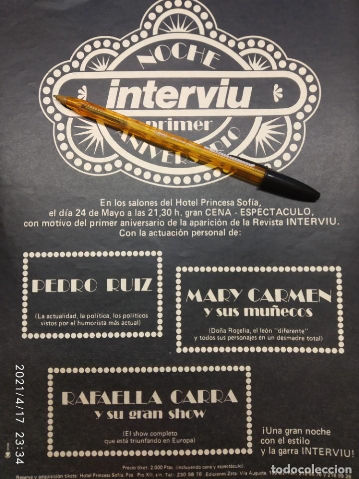 Coleccionismo de carteles: NOCHE INTERVIU PEDRO RUIZ RAFAELA CARRA MARY CARMEN Y SUS MU&Ntilde;ECOS.
