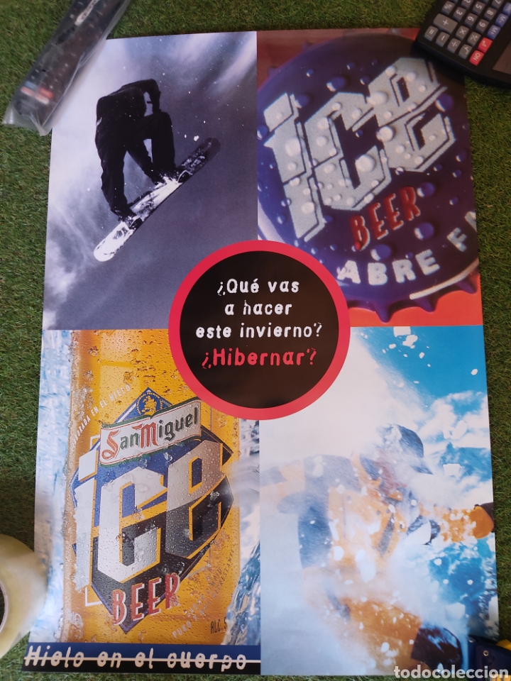 Coleccionismo de carteles: Poster Cartel Publicidad cerveza San Miguel Ice Beer.