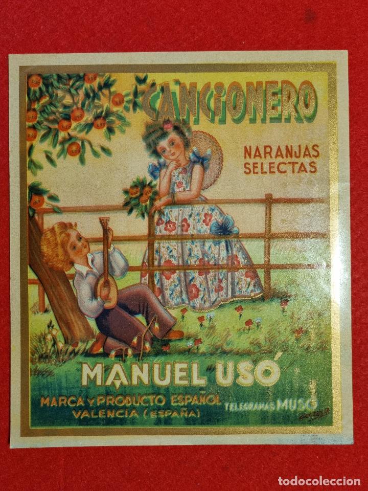 Collectionnisme d'affiches: CARTEL ITO ETIQUETA NARANJAS CANCIONERO MANUEL USO VALENCIA ORIGINAL K10