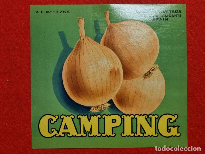 Sammeln von Plakaten: CARTEL ITO ETIQUETA CEBOLLAS CAMPING ALICANTE Y VALENCIA ORIGINAL K10