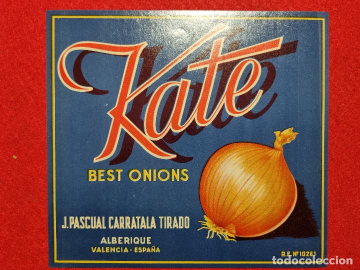 Sammeln von Plakaten: CARTEL ITO ETIQUETA CEBOLLAS KATE PASCUAL CARRATALA ALBERIQUE VALENCIA ORIGINAL K10