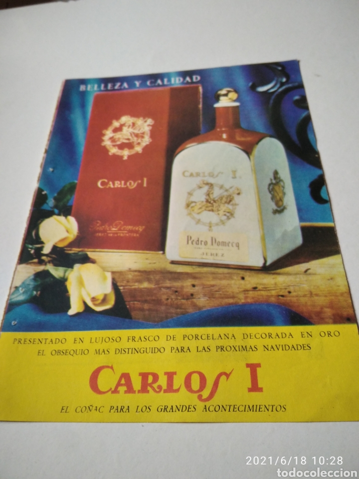 Coleccionismo de carteles: Publicidad co&ntilde;ac Carlos l y pijamas ski jama meyba