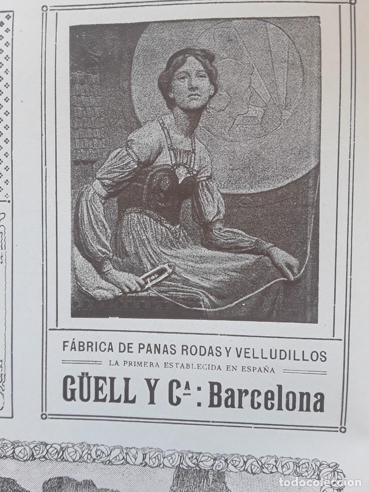 Poster collecting: FABRICA DE PANAS RODAS Y VELLUDILLOS GUELL Y C&ordf; BARCELONA HOJA A&Ntilde;O 1909 LA PRIMERA EN ESPA&Ntilde;A