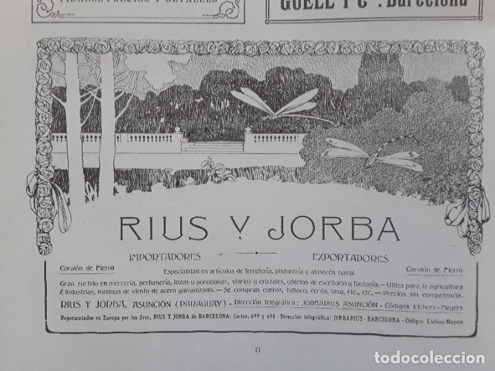 Poster collecting: RIUS Y JORBA IMPORTADORES EXPORTADORES ARTICULOS FERRETERIA PINTURERIA ALMACEN NAVAL HOJA A&Ntilde;O 1909