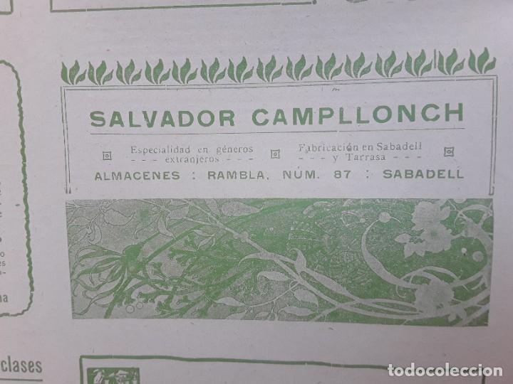 Collectionnisme d'affiches: SALVADOR CAMPLLONCH ALMACENES GENEROS ESTRANJEROS SABADELL TARRASA HOJA A&Ntilde;O 1909