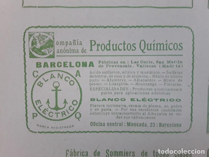 Collectionnisme d'affiches: COMPA&Ntilde;IA PRODUCTOS QUIMICOS BLANCO ELECTRICO FABRICAS VALLECAS SAN MARTIN BARCELONA HOJA A&Ntilde;O 1909