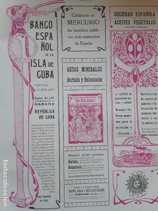 Collectionnisme d'affiches: BANCO ESPA&Ntilde;OL DE LA ISLA DE CUBA HABANA REPUBLICA DE CUBA HOJA A&Ntilde;O 1909