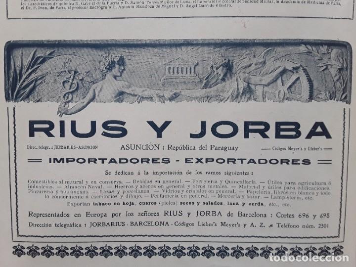 Colecionismo de cartazes: RIUS Y JORBA IMPORTADORES EXPORTADORES BARCELONA HOJA A&Ntilde;O 1909