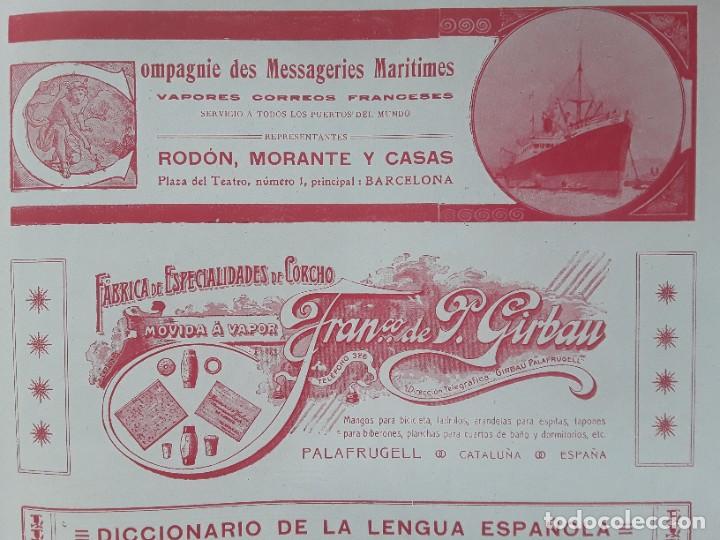 Collectionnisme d'affiches: COMPAGNIE DES MESSAGERIES MARITIMES VAPORES CORREOS FRANCESES RODON MORANTE Y CASAS HOJA A&Ntilde;O 1909