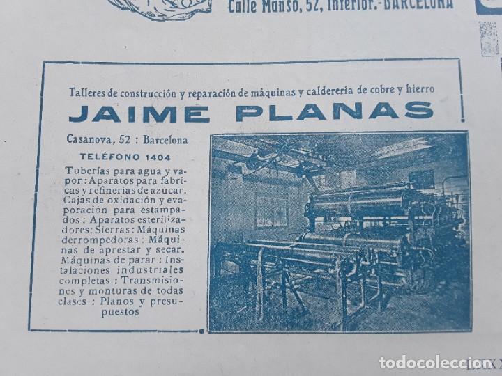 Colecionismo de cartazes: TALLERES CONSTRUCCION REPARACION MAQUINAS Y CALDERERIA COBRE HIERRO JAIME PLANAS BARCELONA A&Ntilde;O 1909