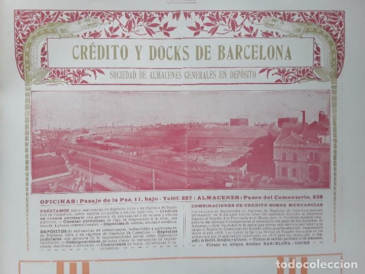 Collezionismo di affissi: CREDITO Y DOKS DE BARCELONA SOCIEDAD ALMACENES EN DEPOSITO BARCELONA HOJA A&Ntilde;O 1909
