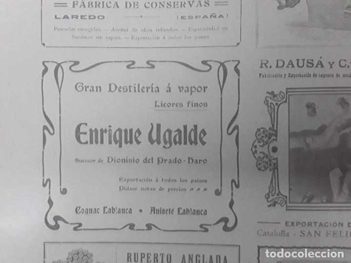 Colecionismo de cartazes: GRAN DESTILERIA A VAPOR ENRIQUE UGALDE SUCESOR DIONISIO DEL PRADO -HARO ANISETE COGNAC HOJA A&Ntilde;O 1909