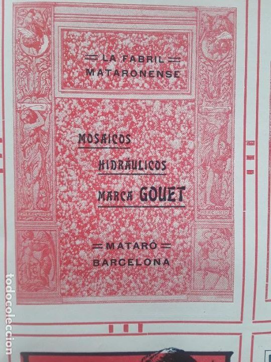 Collezionismo di affissi: LA FABRIL MATARONENSE.MOSAICOS HIDR&Aacute;ULICOS MARCA GOUET.MATARO.HOJA A&Ntilde;O 1909