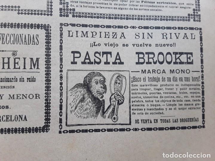Coleccionismo de carteles: PASTA BROOKE PRODUCTO LIMPIEZA MARCA MONO LIMPIEZA SIN RIVAL HOJA A&Ntilde;O 1891