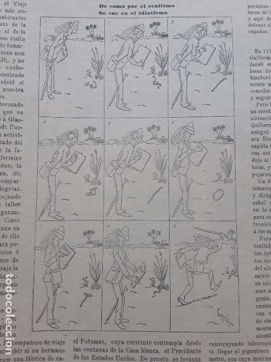 Coleccionismo de carteles: AUCA DE COMO POR EL IDIOTISMO SE CAE EN EL REALISMO / EL HAMBRE AGUZA EL INGENIO 2 HOJAS A&Ntilde;O 1891