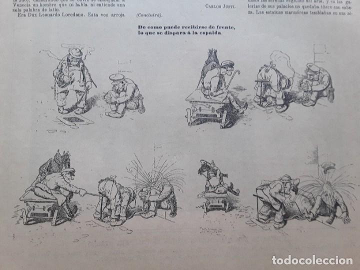Coleccionismo de carteles: 3 VI&Ntilde;ETAS COMICAS PELIGRO COMIDA MUY CALIENTE DEBAJO TECHO FRIO HOJA A&Ntilde;O 1891