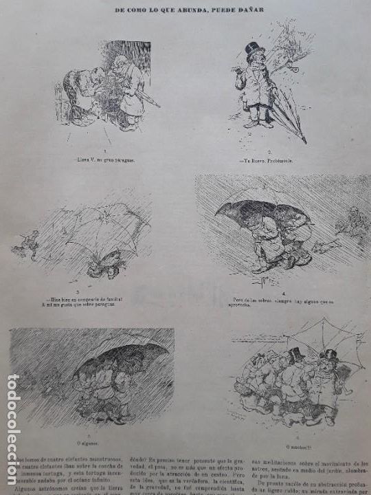 Coleccionismo de carteles: DE COMO LO QUE ABUNDA PUEDE DA&Ntilde;AR AUCA VI&Ntilde;ETA COMICA HOJA A&Ntilde;O 1891